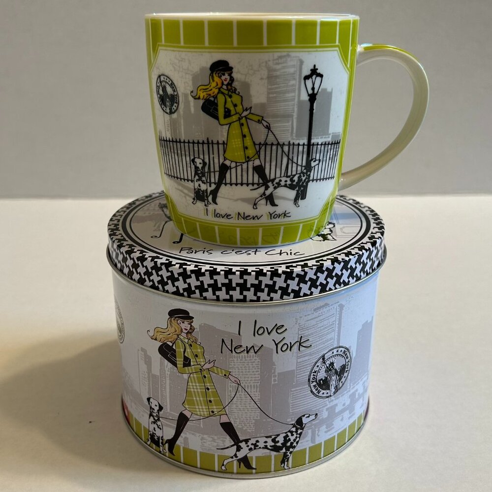 NWOT green Divas - I Love New York Mug with keepsake tin